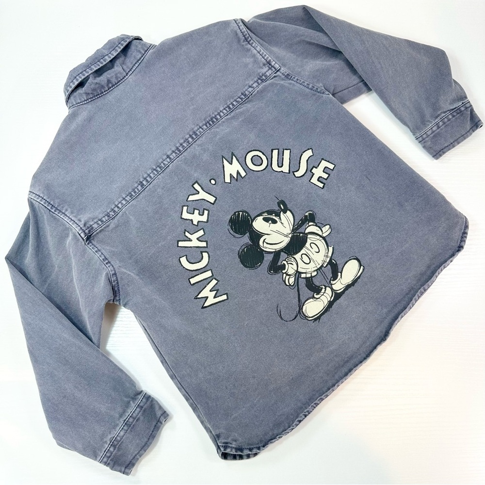 Zara Kids Mickey Mouse Gray Denim Shirt Jacket